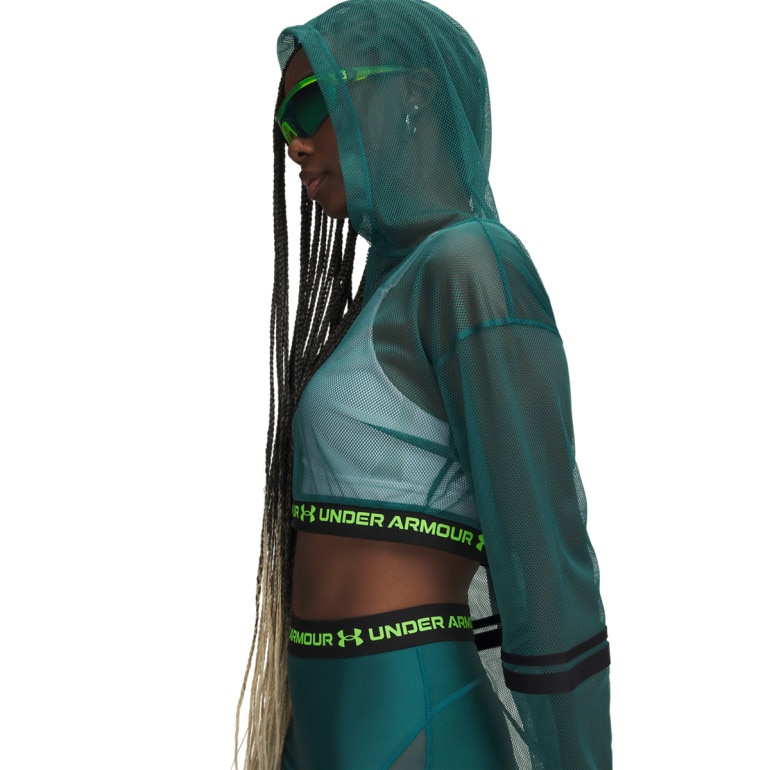 Damska bluza treningowa Under Armour HeatGear Mesh FZ - zielona