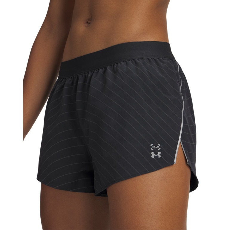 Damskie spodenki do biegania Under Armour UA Halo Run Reflective Short - czarny