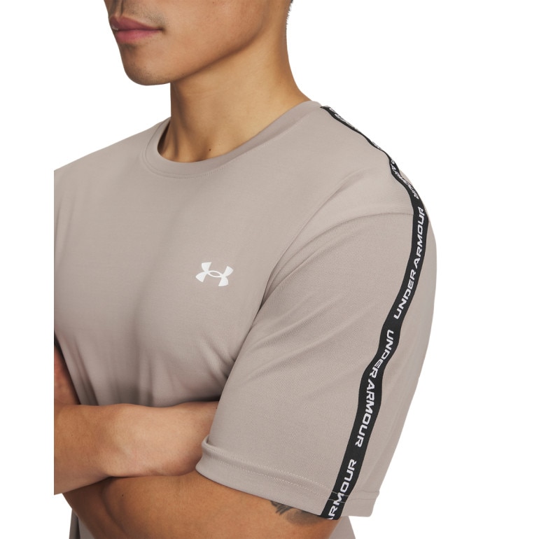 Męska koszulka treningowa Under Armour UA Tech Taping SS - beżowa