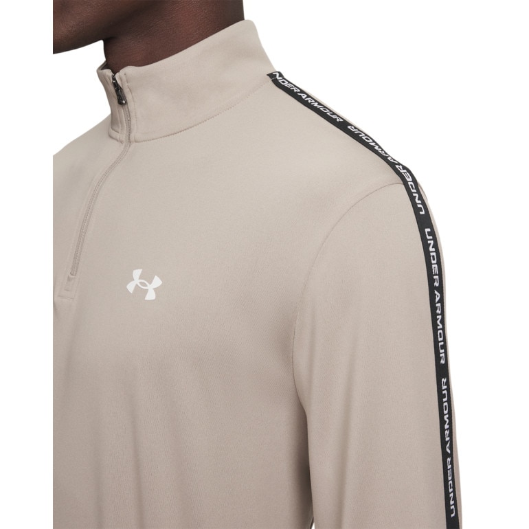 Męska bluza treningowa Under Armour UA Tech Taping 1/2 Zip - beżowa