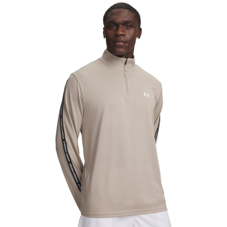 Męska bluza treningowa Under Armour UA Tech Taping 1/2 Zip - beżowa
