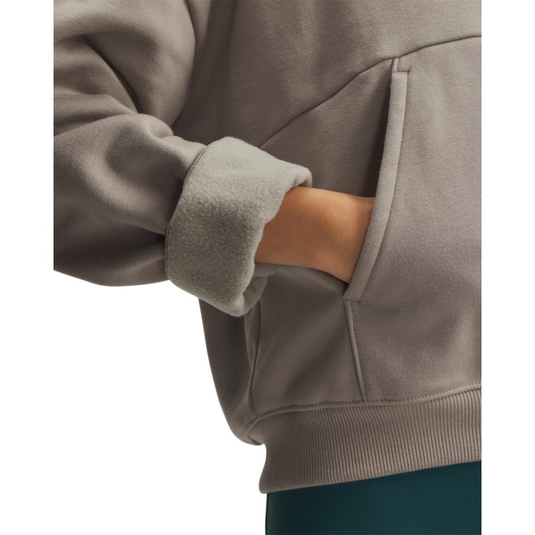 Damska bluza nierozpinana z kapturem Under Armour UA Icon Fleece HZ Hoodie - beżowa