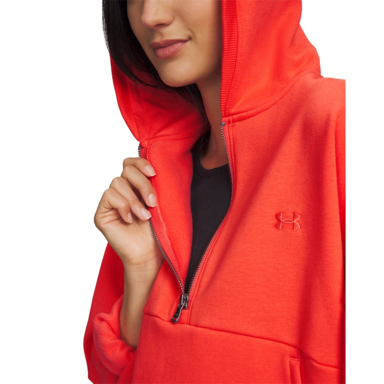 Damska bluza nierozpinana z kapturem Under Armour UA Icon Fleece HZ Hoodie - czerwona