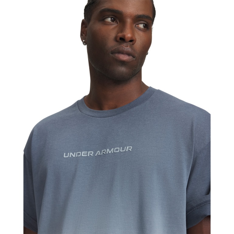 Męski t-shirt z nadrukiem Under Armour UA Heavyweight Gradient - niebieski