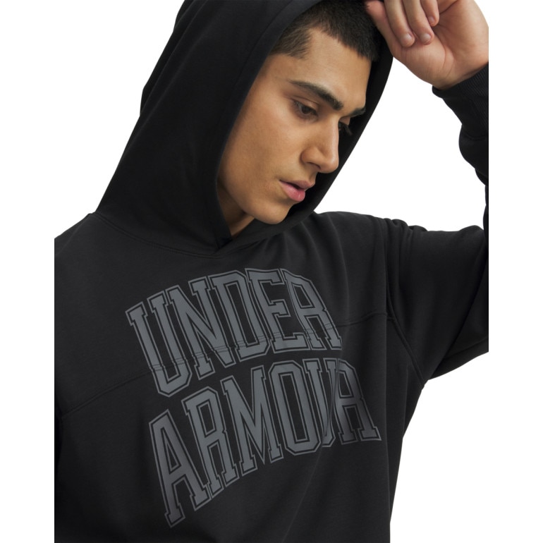 Męska bluza nierozpinana z kapturem Under Armour UA Rival LW Graphic Hoodie - czarna