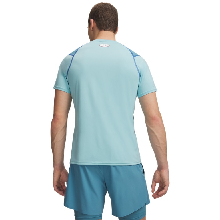 Męska koszulka treningowa Under Armour UA HG Elite Fitted SS - niebieska