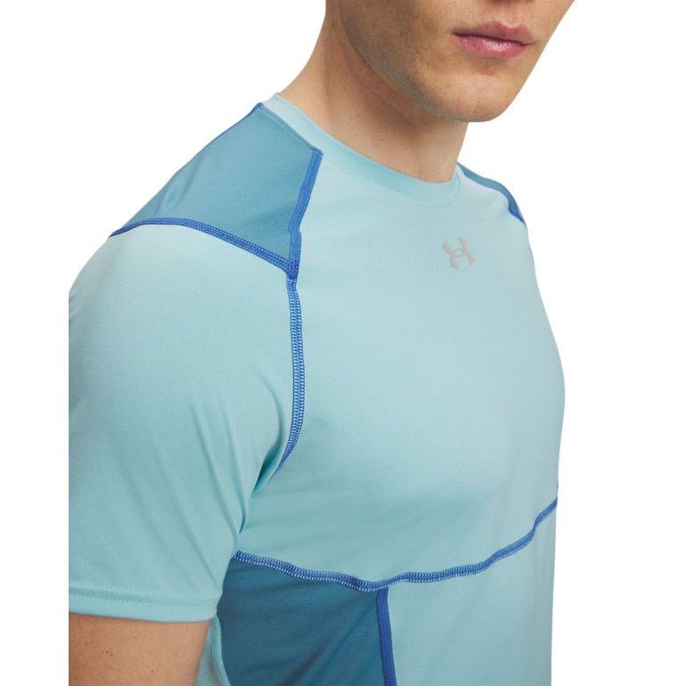 Męska koszulka treningowa Under Armour UA HG Elite Fitted SS - niebieska