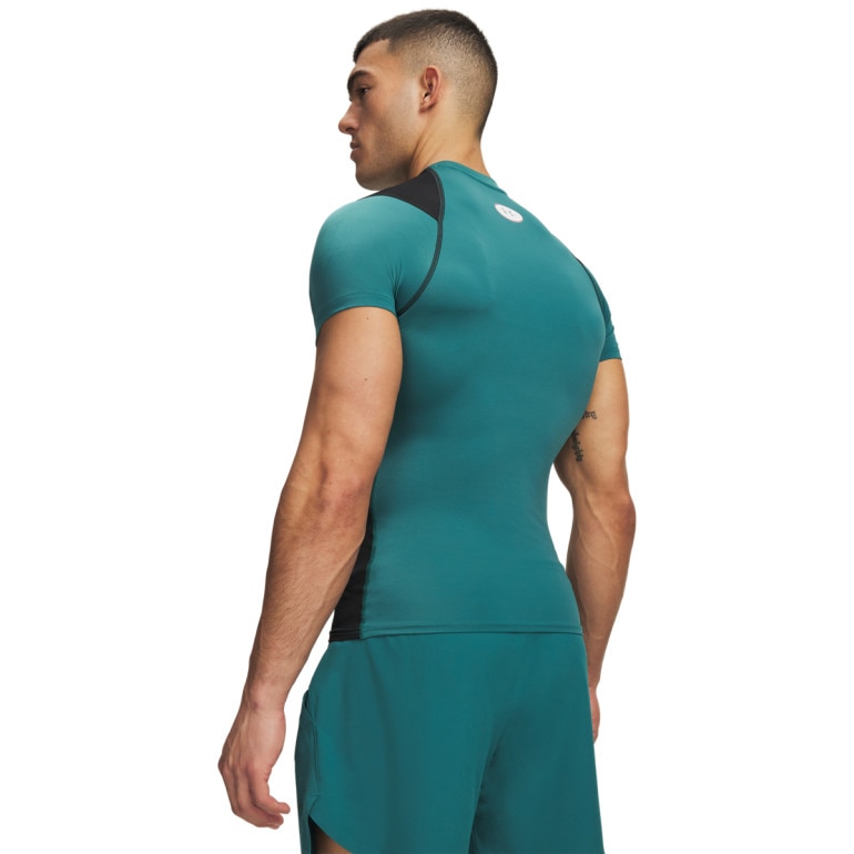 Męska koszulka treningowa Under Armour UA HeatGear Elite Comp SS - zielona