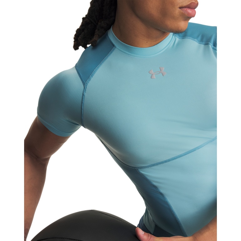Męska koszulka treningowa Under Armour UA HeatGear Elite Comp SS - niebieska