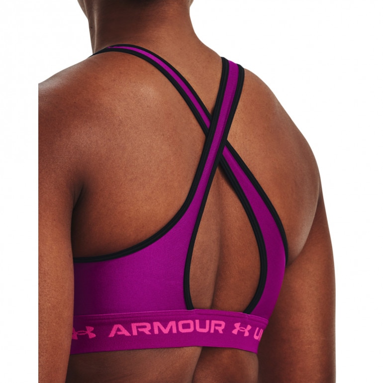 Biustonosz treningowy Under Armour UA Crossback Mid Bra - fioletowy