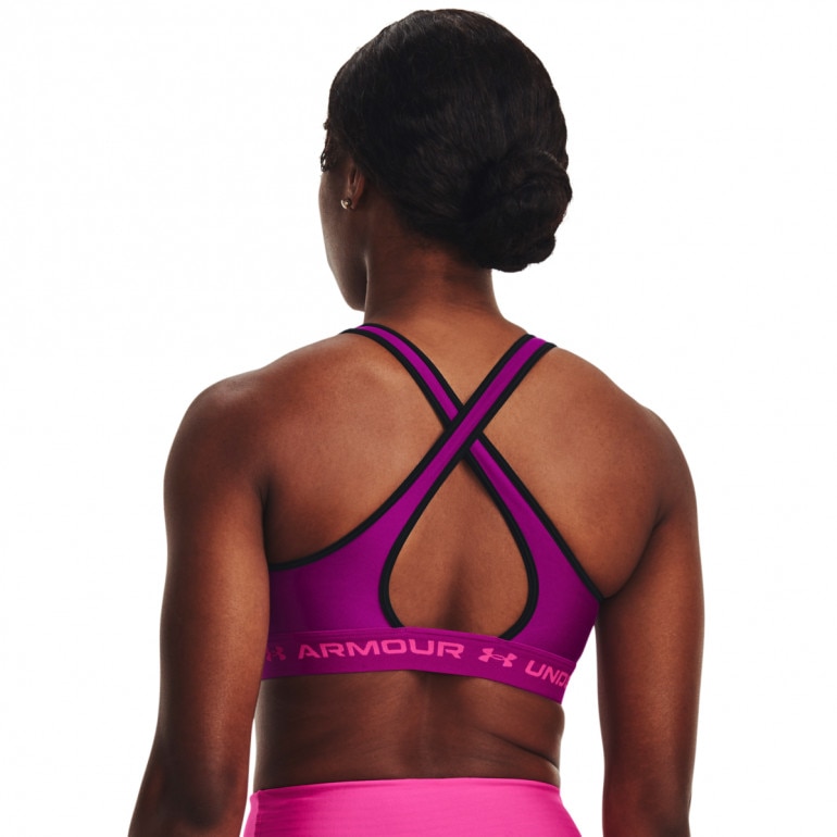 Biustonosz treningowy Under Armour UA Crossback Mid Bra - fioletowy