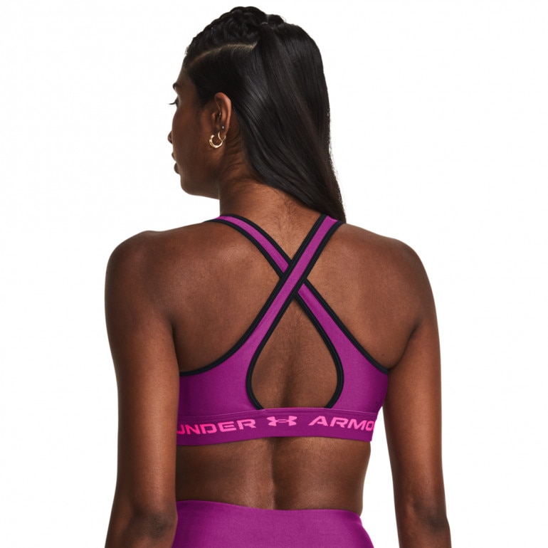 Biustonosz treningowy Under Armour UA Crossback Mid Bra - fioletowy