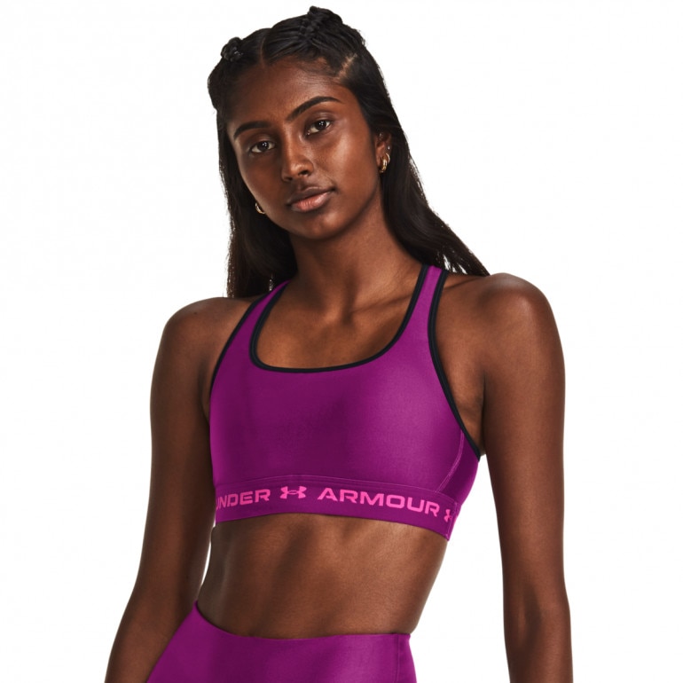 Biustonosz treningowy Under Armour UA Crossback Mid Bra - fioletowy