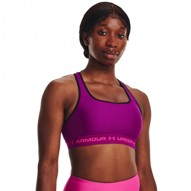 Biustonosz treningowy Under Armour UA Crossback Mid Bra - fioletowy