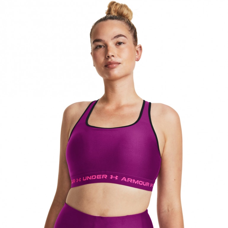 Biustonosz treningowy Under Armour UA Crossback Mid Bra - fioletowy