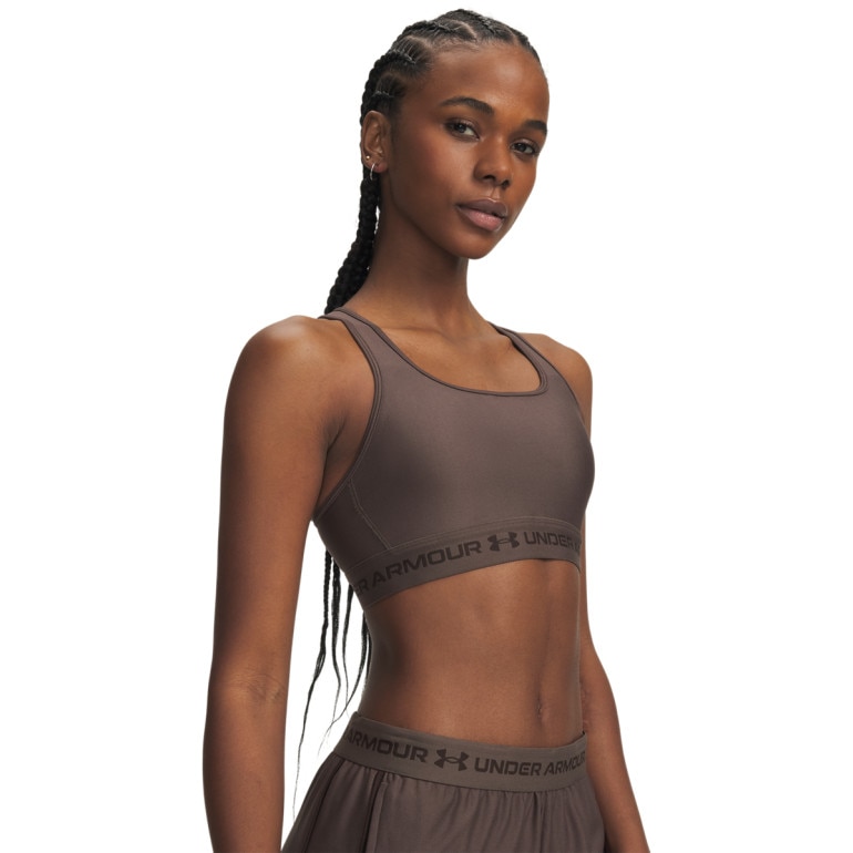 Biustonosz treningowy Under Armour Crossback Mid Bra - brązowy