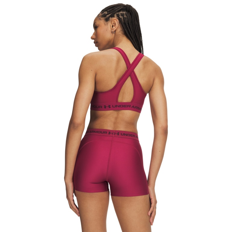Biustonosz treningowy Under Armour Crossback Mid Bra - burgundowy