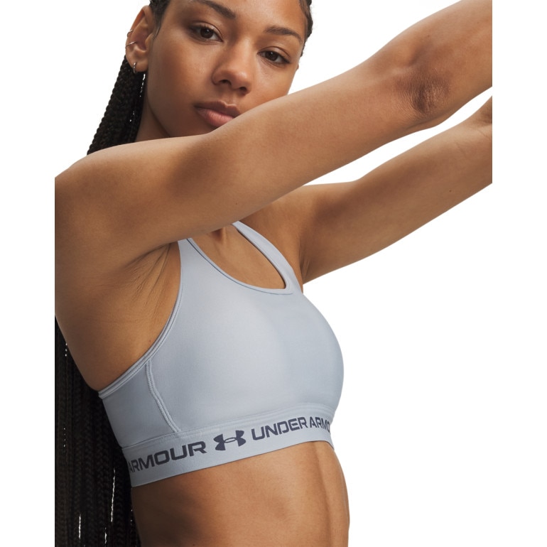 Biustonosz treningowy Under Armour Crossback Mid Bra - niebieski
