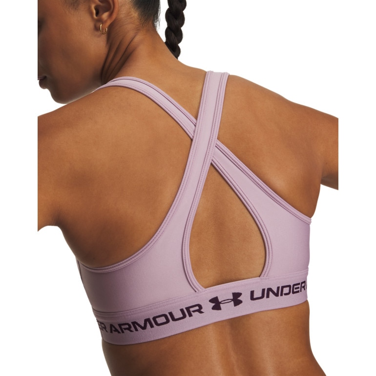 Biustonosz treningowy Under Armour Crossback Mid Bra - różowy