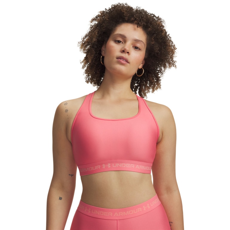 Biustonosz treningowy Under Armour Crossback Mid Bra - różowy