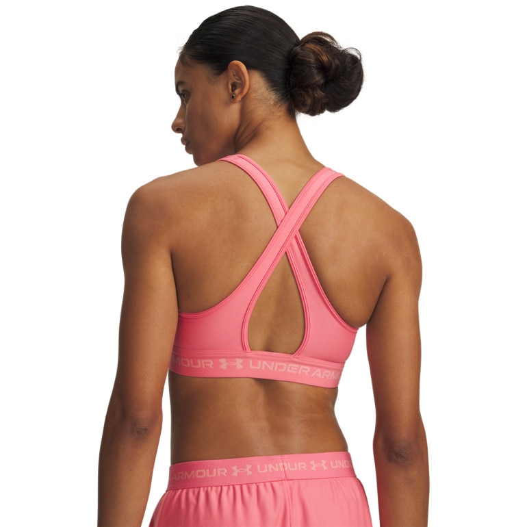 Biustonosz treningowy Under Armour Crossback Mid Bra - różowy