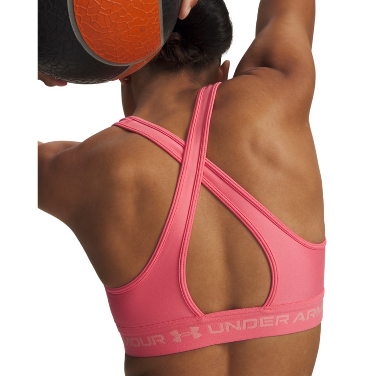 Biustonosz treningowy Under Armour Crossback Mid Bra - różowy