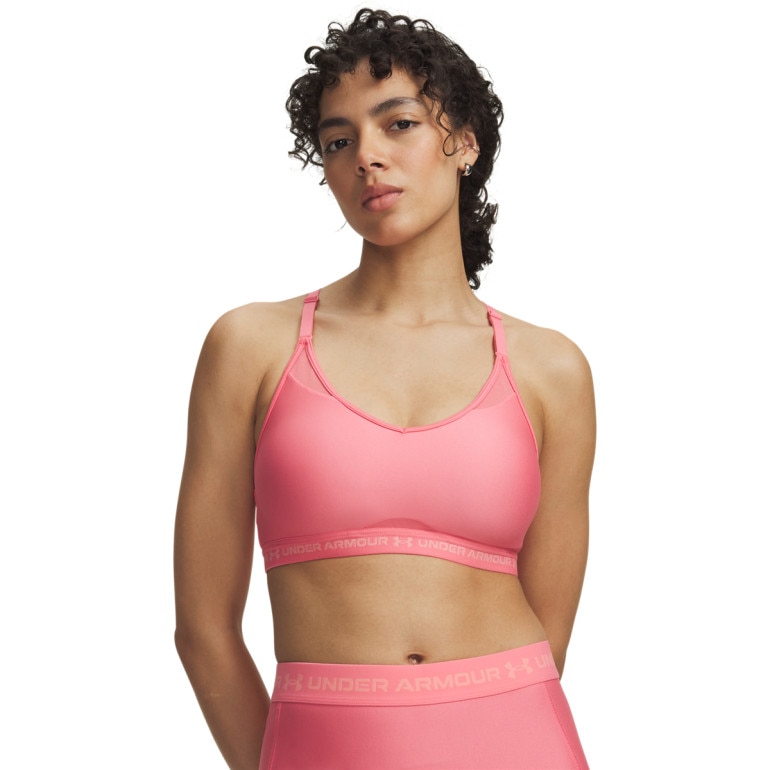 Biustonosz treningowy Under Armour Crossback Mid Bra - różowy