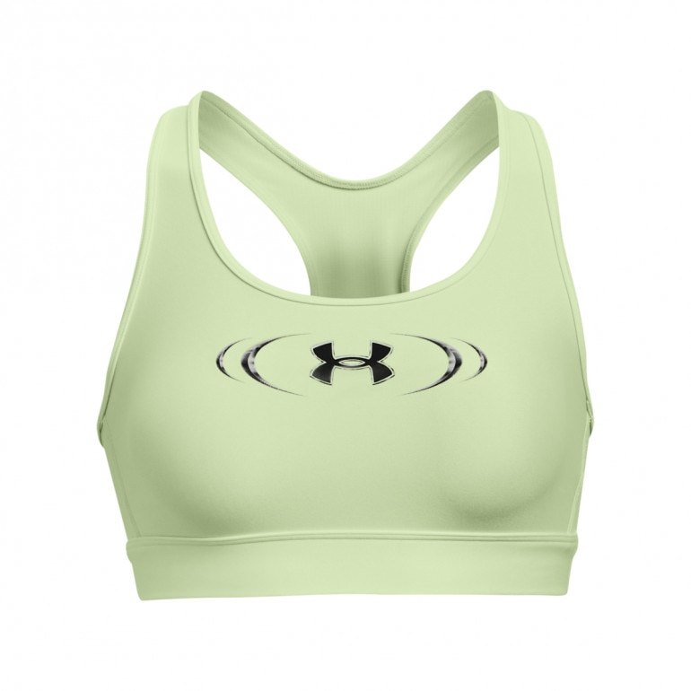 Biustonosz treningowy Under Armour Mid Padless Sports Bra - limonkowy
