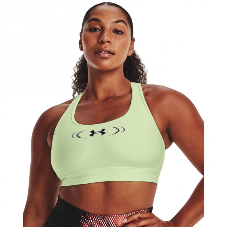 Biustonosz treningowy Under Armour Mid Padless Sports Bra - limonkowy
