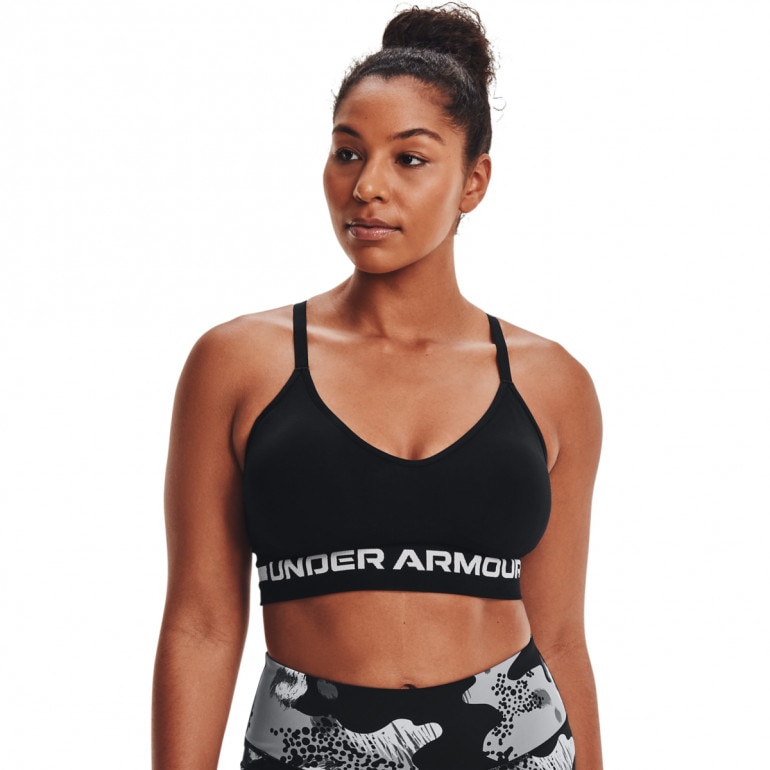 Biustonosz treningowy UNDER ARMOUR Seamless Low Long Bra - czarny