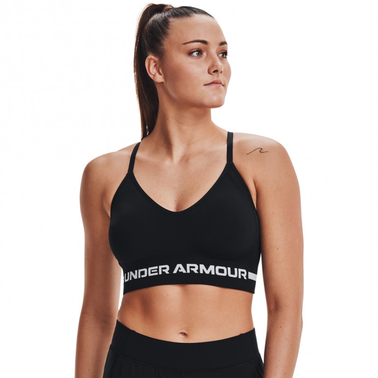 Biustonosz treningowy UNDER ARMOUR Seamless Low Long Bra - czarny