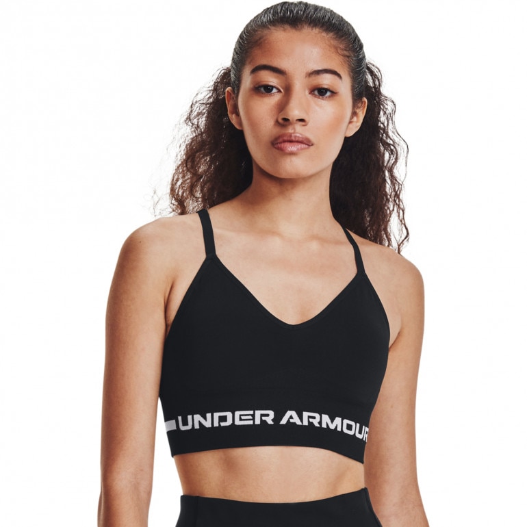 Biustonosz treningowy UNDER ARMOUR Seamless Low Long Bra - czarny