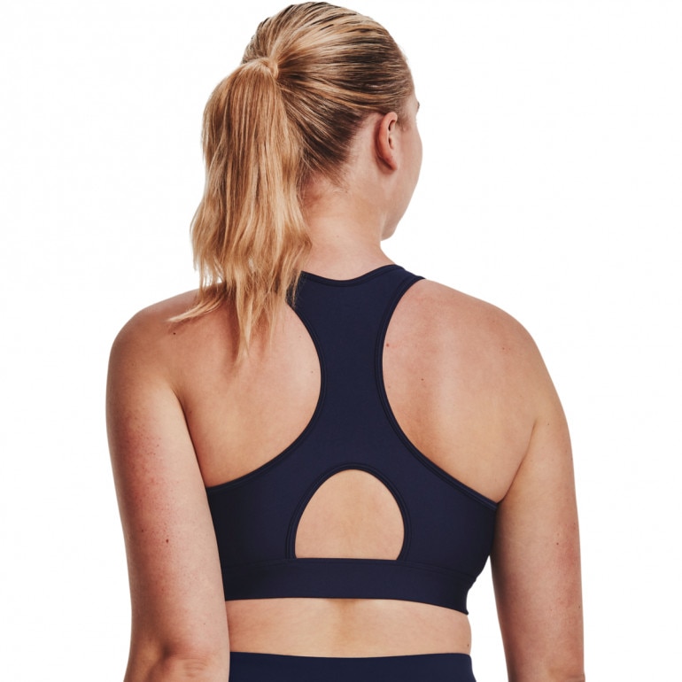 Biustonosz treningowy Under Armour UA HeatGear Mid Padless - granatowy