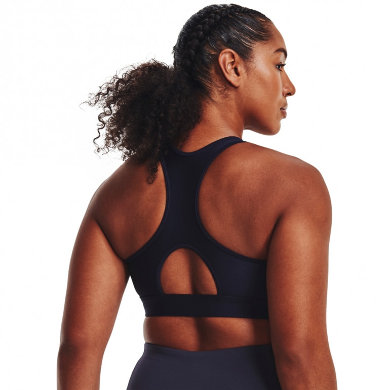 Biustonosz treningowy Under Armour UA HeatGear Mid Padless - granatowy
