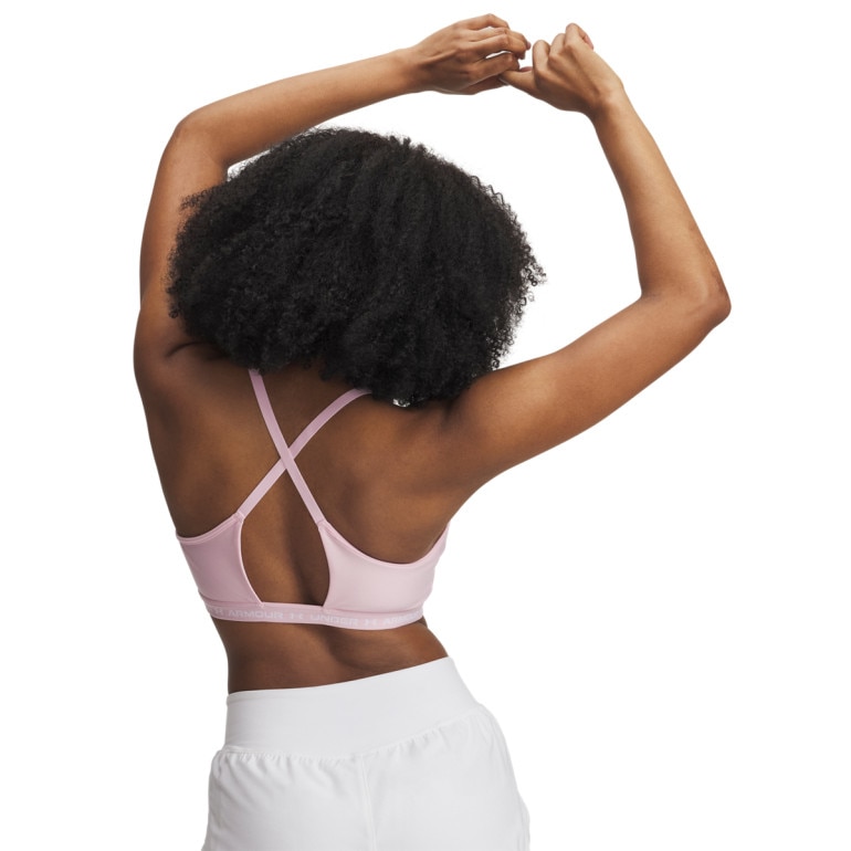 Biustonosz treningowy Under Armour UA Crossback Low Bra - różowy