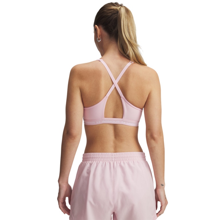 Biustonosz treningowy Under Armour UA Crossback Low Bra - różowy