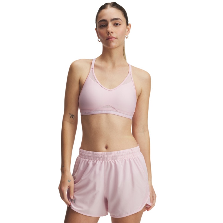 Biustonosz treningowy Under Armour UA Crossback Low Bra - różowy