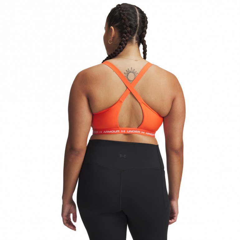 Biustonosz treningowy Under Armour UA Crossback Low Bra - pomarańczowy