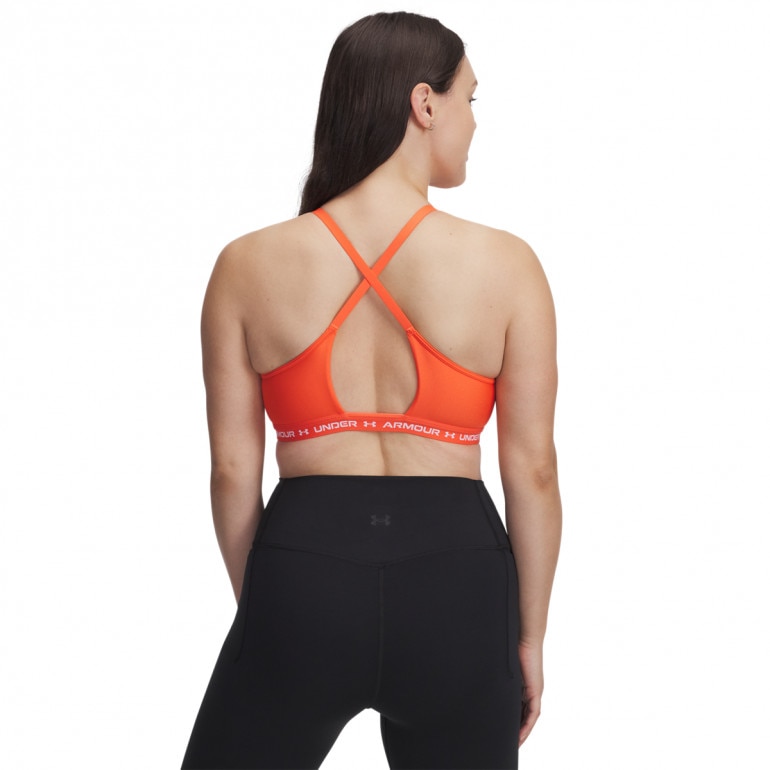 Biustonosz treningowy Under Armour UA Crossback Low Bra - pomarańczowy