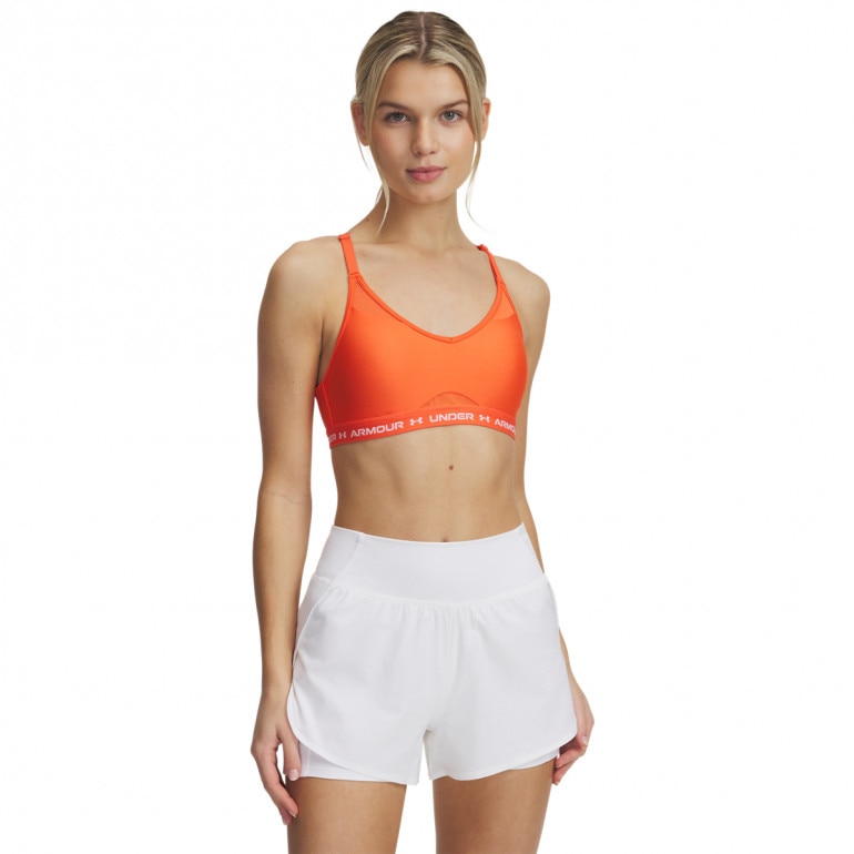 Biustonosz treningowy Under Armour UA Crossback Low Bra - pomarańczowy