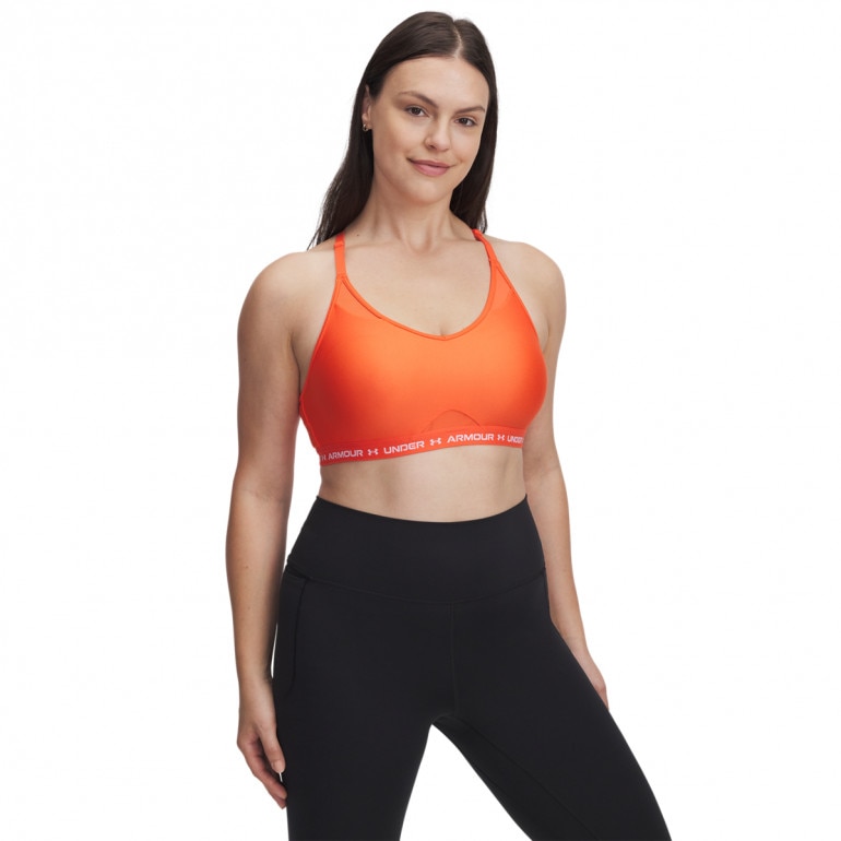 Biustonosz treningowy Under Armour UA Crossback Low Bra - pomarańczowy