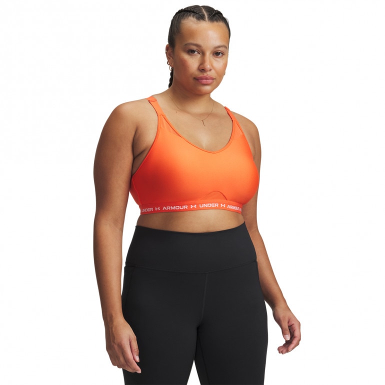 Biustonosz treningowy Under Armour UA Crossback Low Bra - pomarańczowy