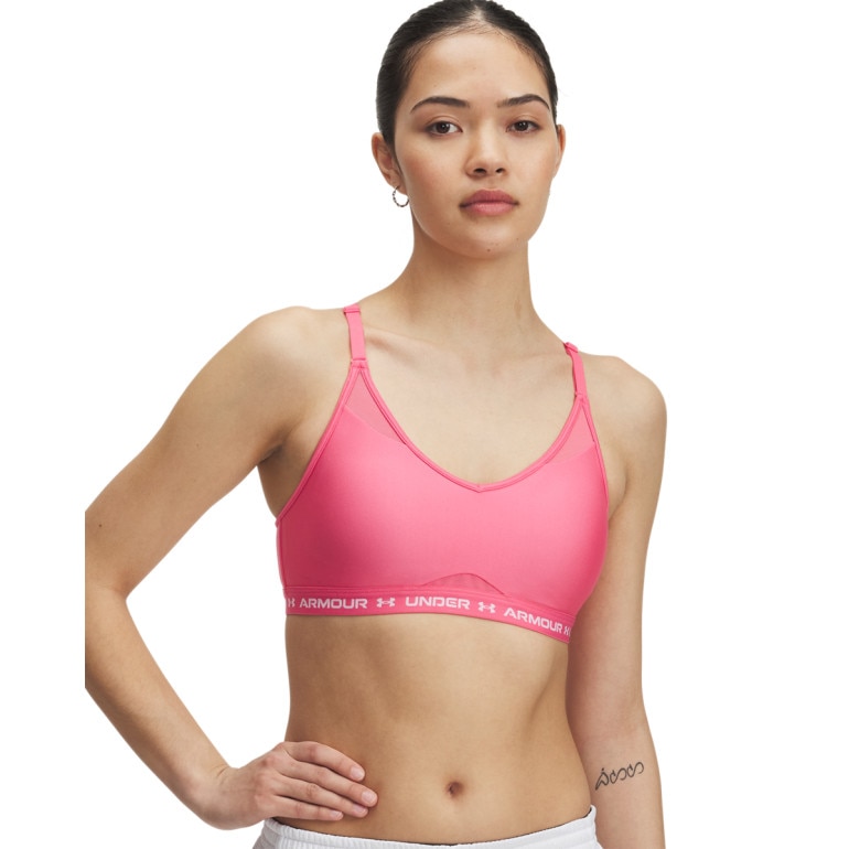 Biustonosz treningowy Under Armour UA Crossback Low Bra - różowy