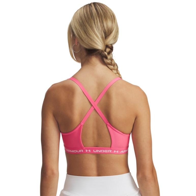 Biustonosz treningowy Under Armour UA Crossback Low Bra - różowy
