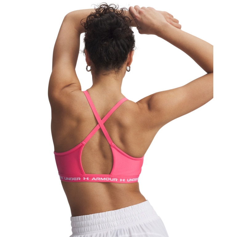 Biustonosz treningowy Under Armour UA Crossback Low Bra - różowy