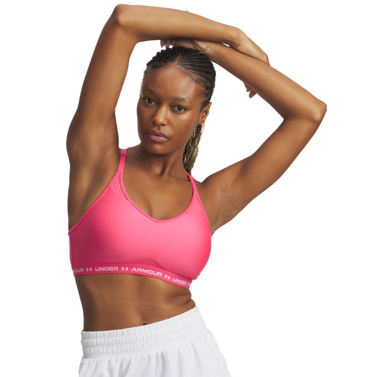 Biustonosz treningowy Under Armour UA Crossback Low Bra - różowy