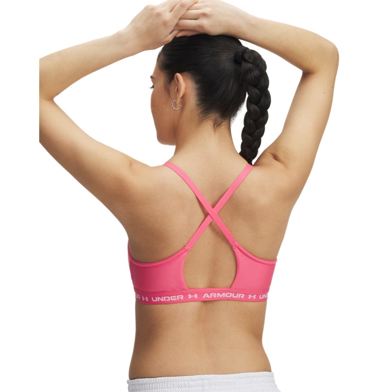 Biustonosz treningowy Under Armour UA Crossback Low Bra - różowy