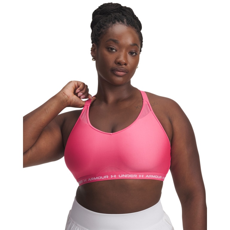 Biustonosz treningowy Under Armour UA Crossback Low Bra - różowy