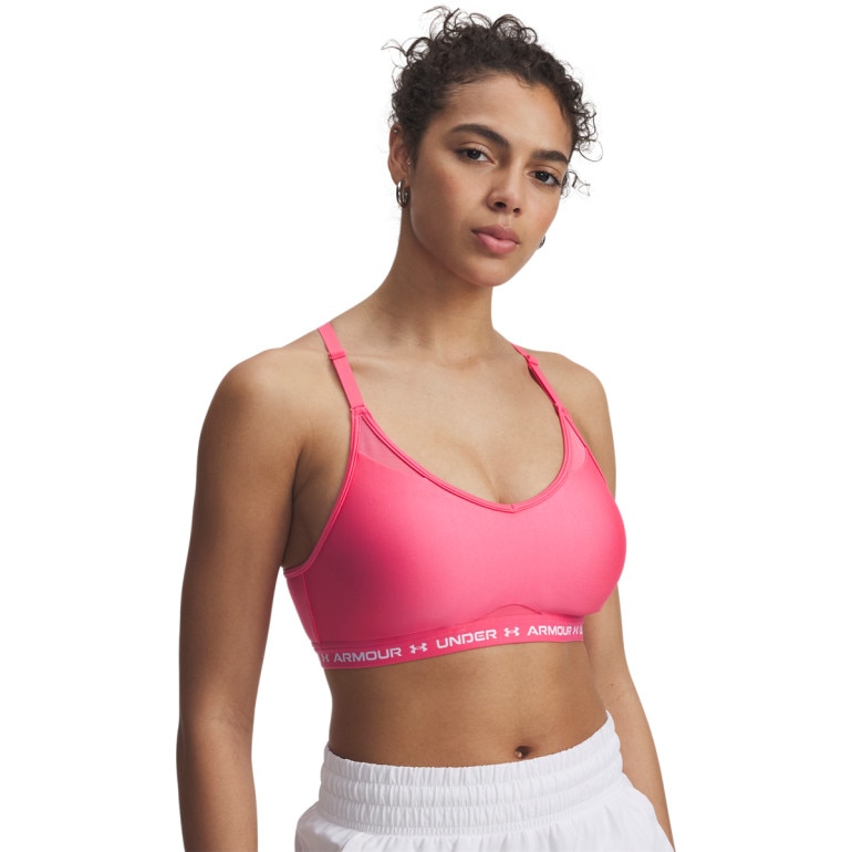 Biustonosz treningowy Under Armour UA Crossback Low Bra - różowy