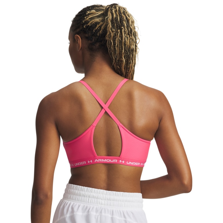 Biustonosz treningowy Under Armour UA Crossback Low Bra - różowy